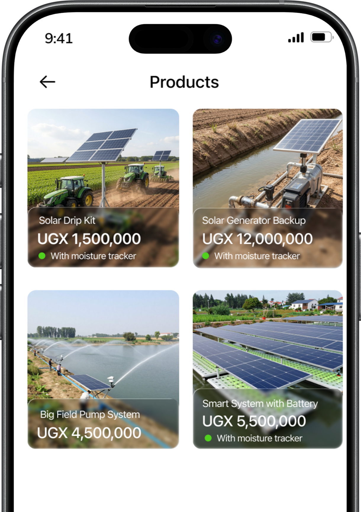 Sandi AI level 1 solar product app screen